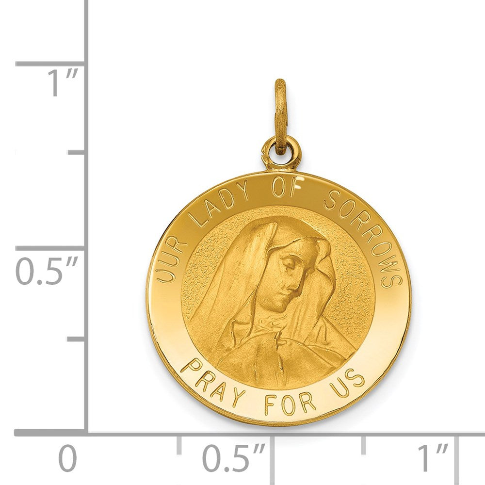 14k Yellow Gold Our Lady of Sorrows Medal Pendant