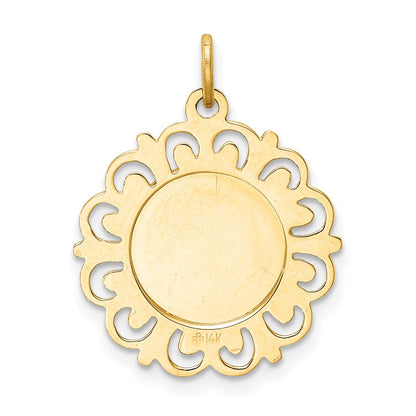 14k Yellow Gold Our Lady of Sorrows Medal Pendant