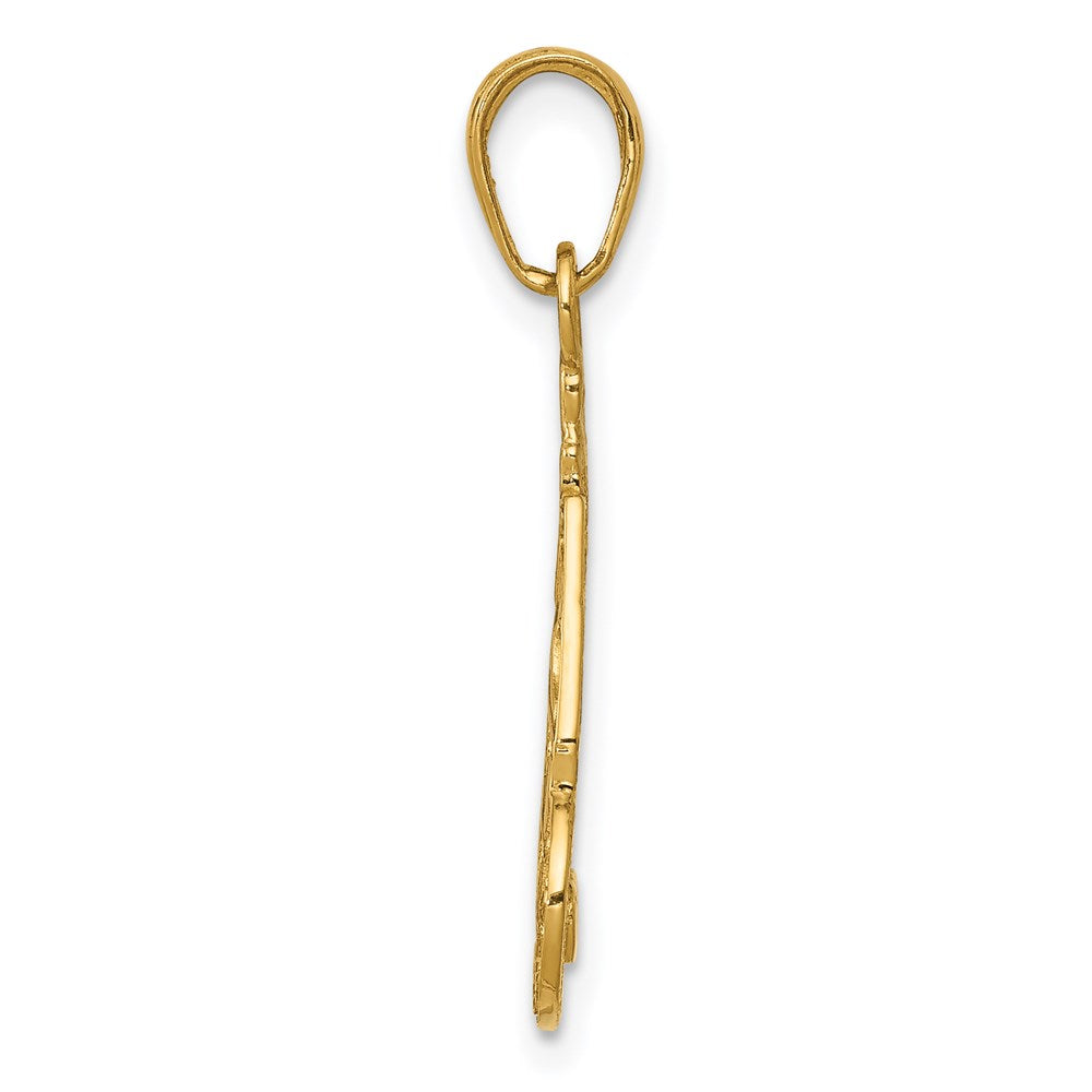 14k Yellow Gold Slice of Cake with Candle HAPPY BIRTHDAY Pendant