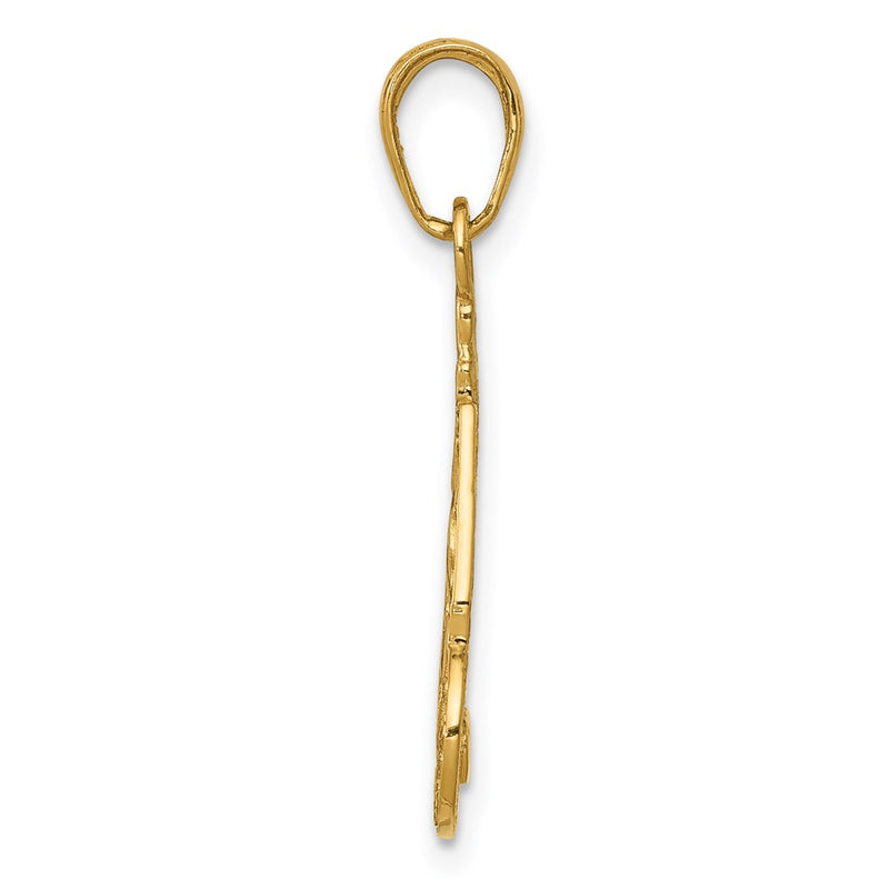14k Yellow Gold Slice of Cake with Candle HAPPY BIRTHDAY Pendant