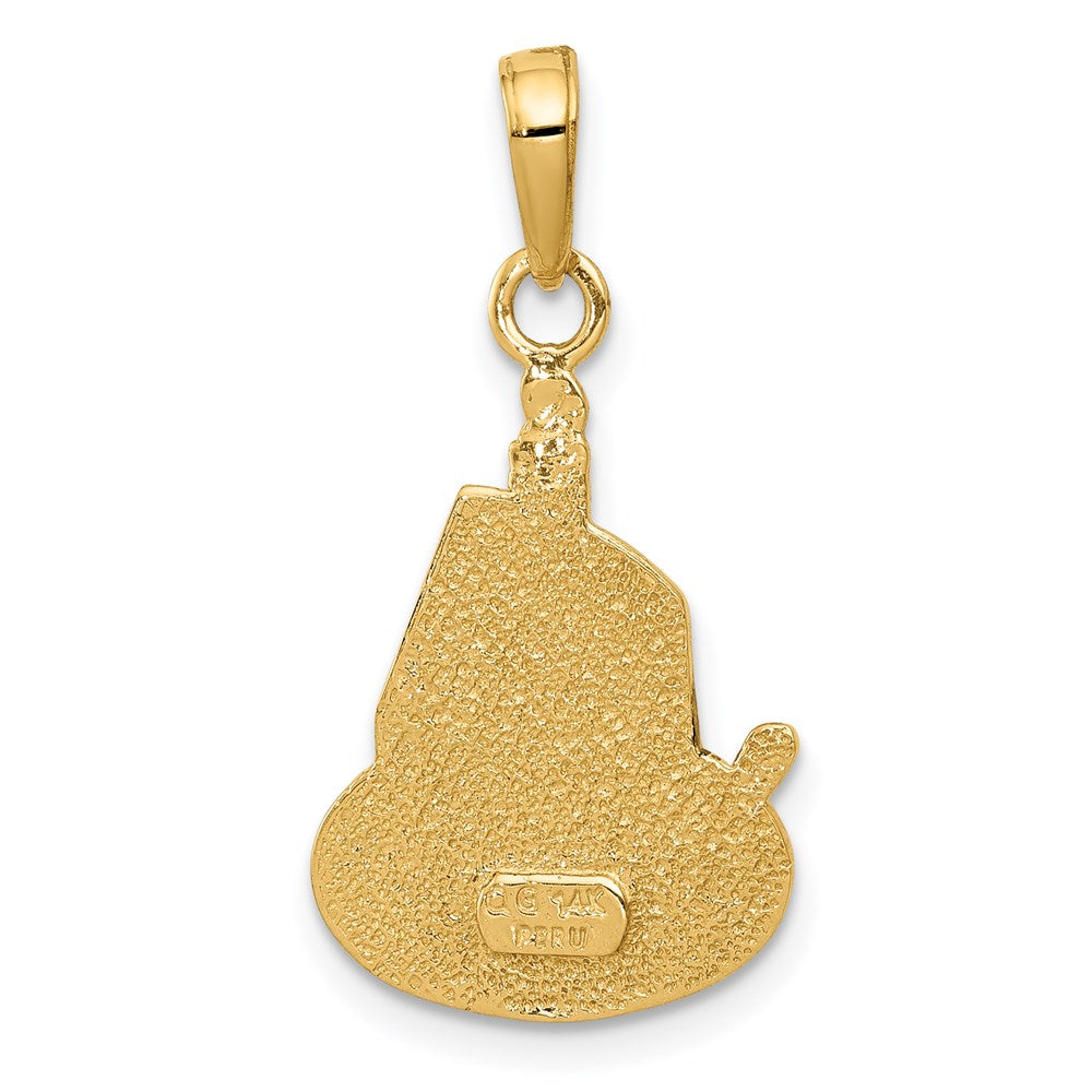 14k Yellow Gold Slice of Cake with Candle HAPPY BIRTHDAY Pendant