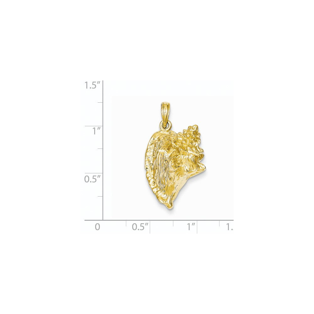 14k Yellow Gold 3-D Conch Shell Pendant