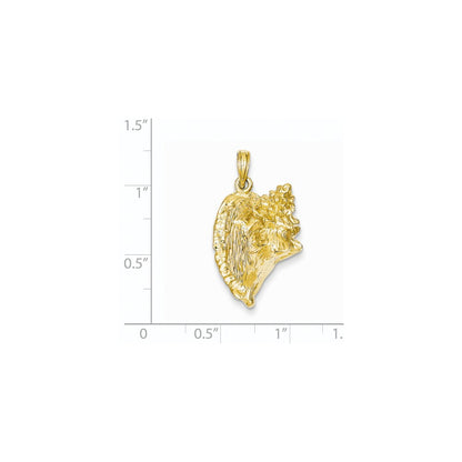 14k Yellow Gold 3-D Conch Shell Pendant