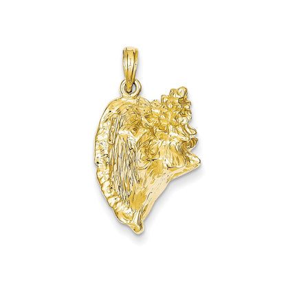 14k Yellow Gold 3-D Conch Shell Pendant