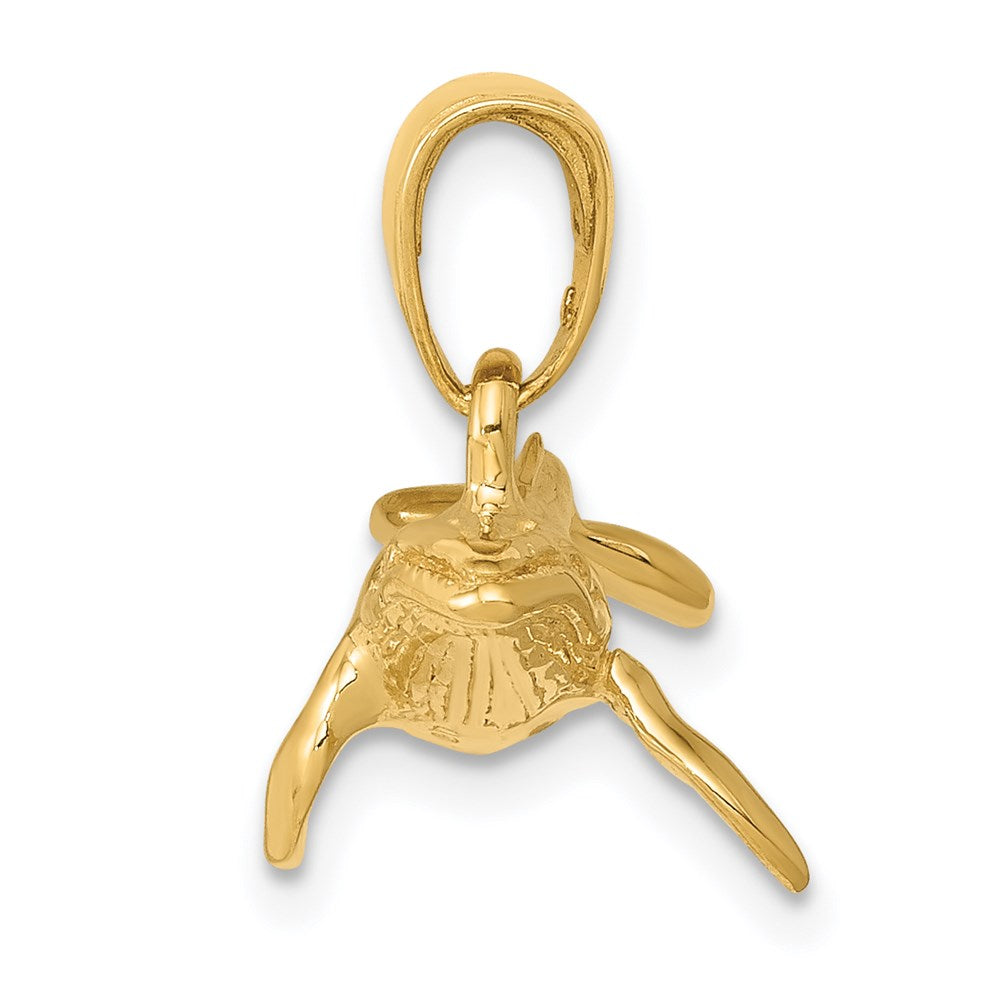 14k Yellow Gold 3-D Humpback Whale Pendant
