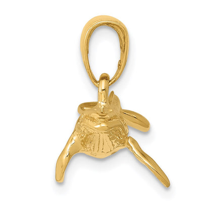 14k Yellow Gold 3-D Humpback Whale Pendant