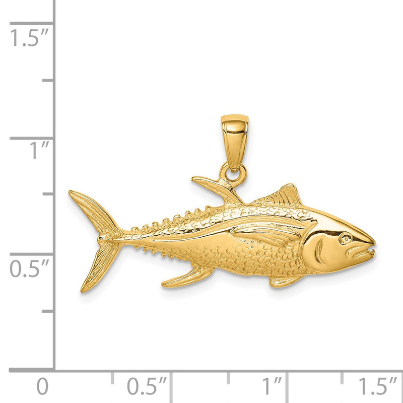 14k Yellow Gold Yellowfin Tuna Fish Pendant
