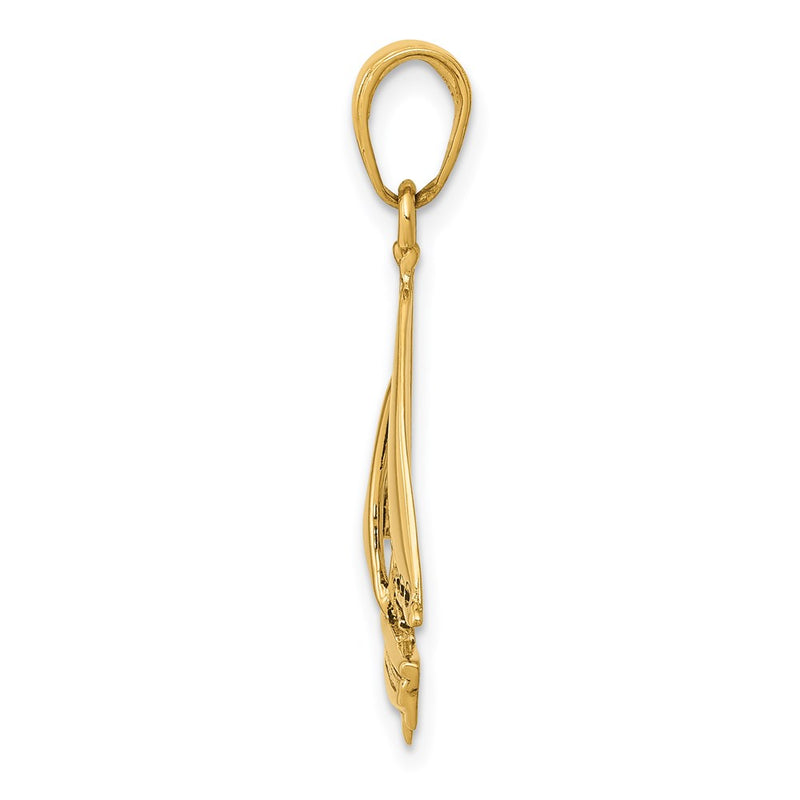 14k Yellow Gold Sailboat Pendant
