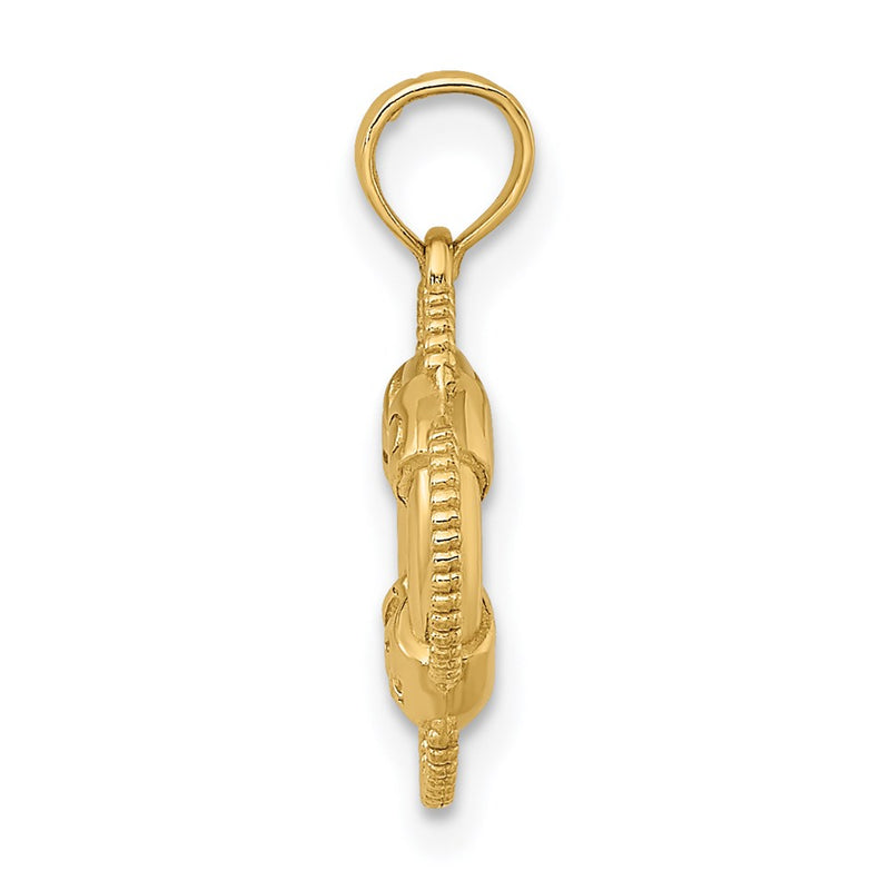 14k Yellow Gold 3D Lifesaver Charm