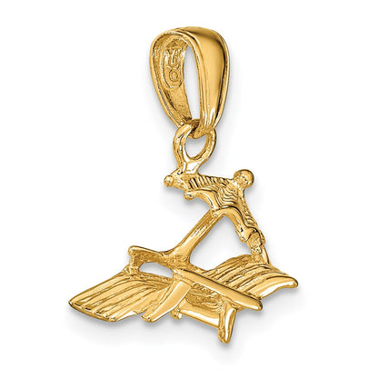 14k Yellow Gold 3-D Lounge Beach Chair Pendant