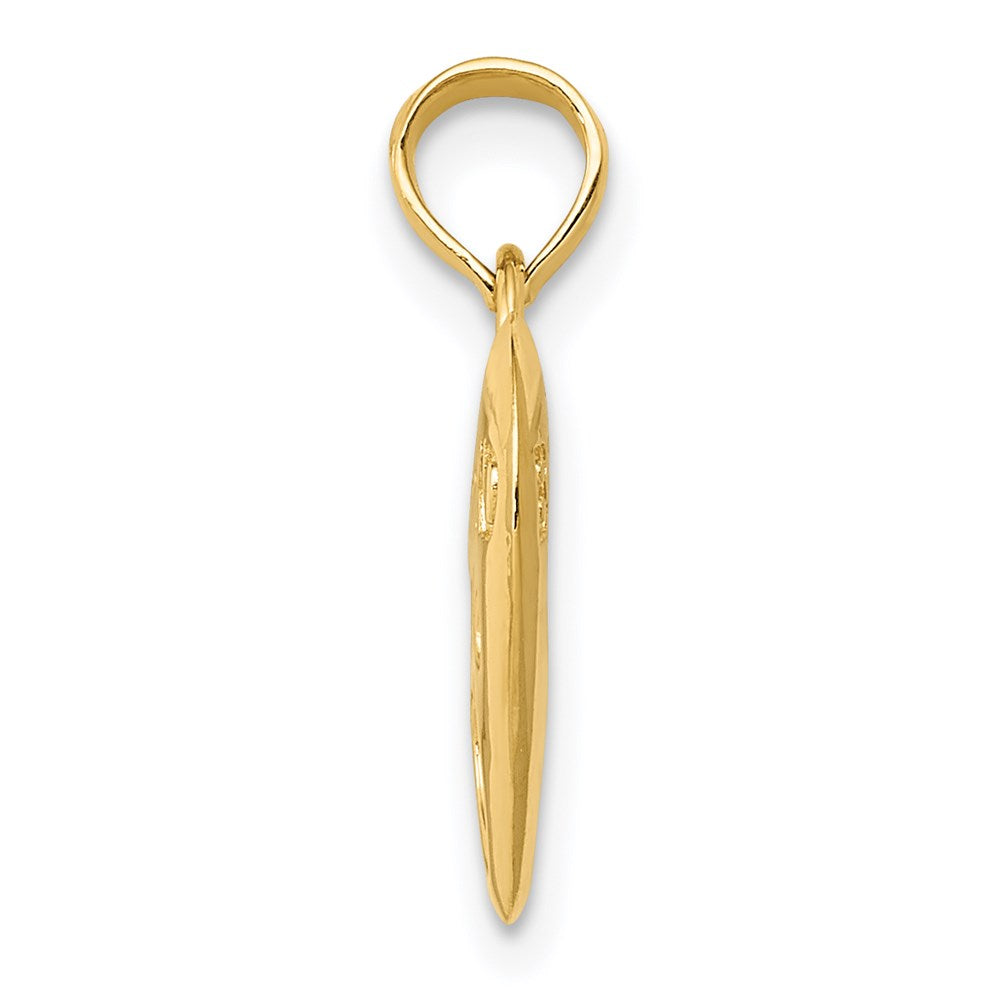 14k Yellow Gold BEST FRIEND on Heart with Cut-Out Paw Pendant