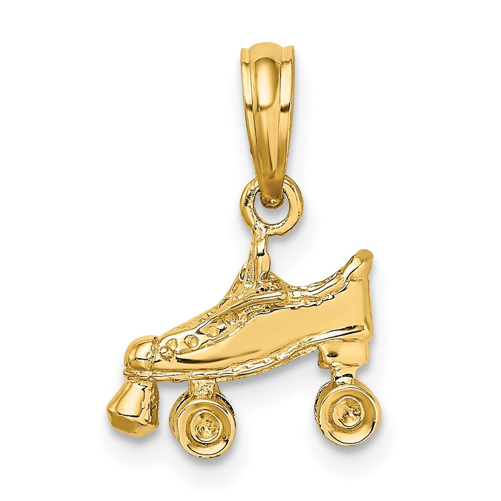14k Yellow Gold 3-D Roller Skate Charm
