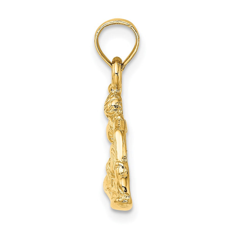 14k Yellow Gold Snowboarder Charm