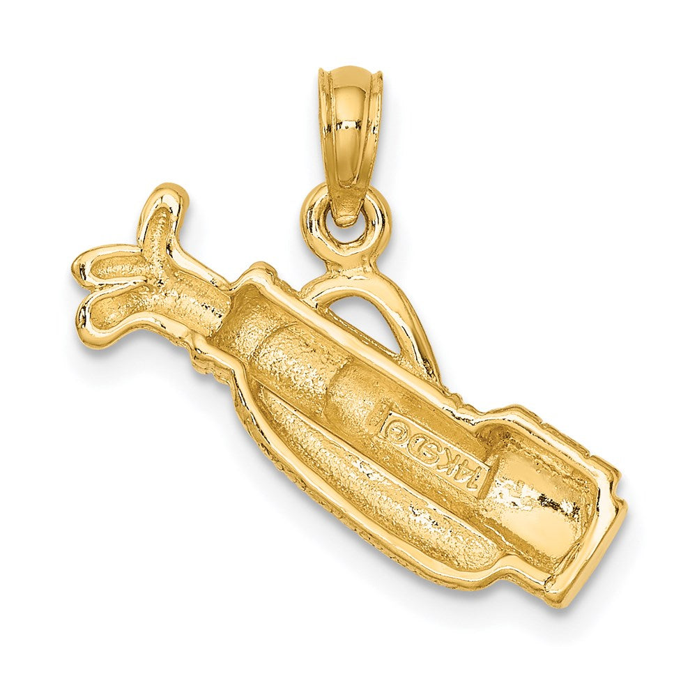 14k Yellow Gold Golf Bag Charm