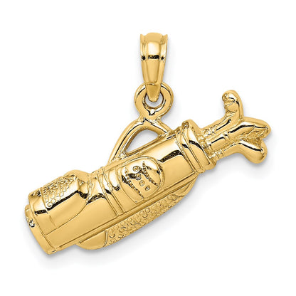 14k Yellow Gold Golf Bag Charm