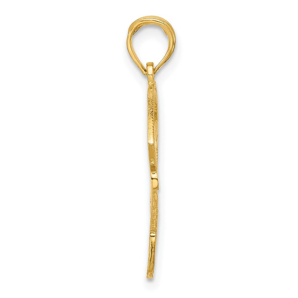 14k Yellow Gold Baseball Diamond Pendant