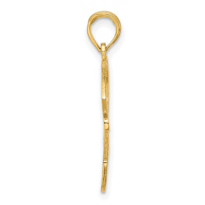 14k Yellow Gold Baseball Diamond Pendant