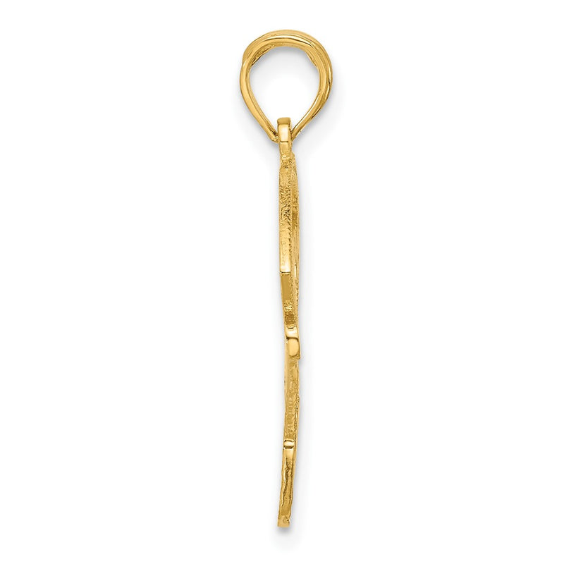 14k Yellow Gold Baseball Diamond Pendant