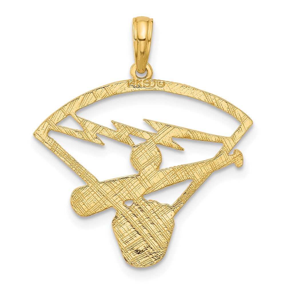 14k Yellow Gold Baseball Diamond Pendant