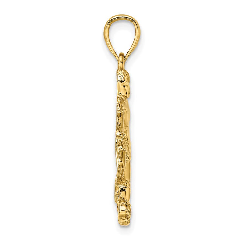 14k Yellow Gold Boy Soccer Player Running with Ball Charm
