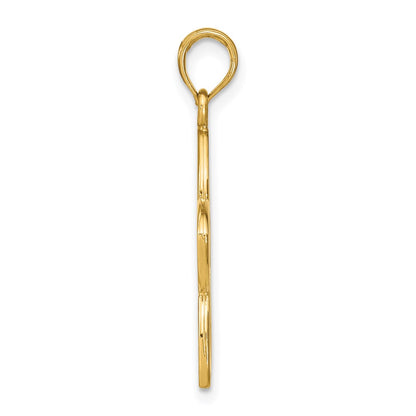 14k Yellow Gold Polished Cut Out Flower Pendant