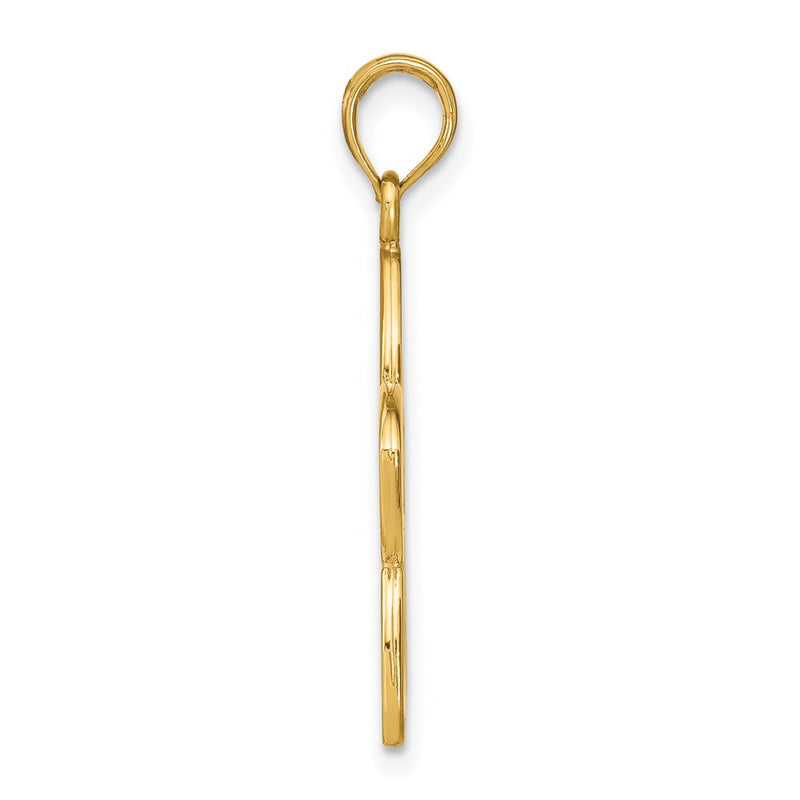14k Yellow Gold Polished Cut Out Flower Pendant