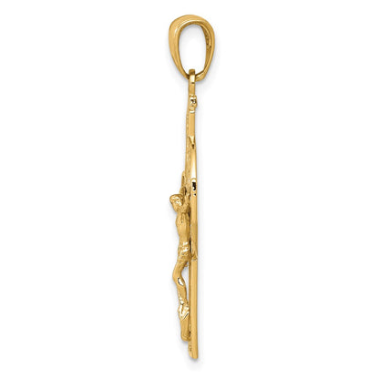 14k Yellow Gold Polished Celtic Crucifix Pendant