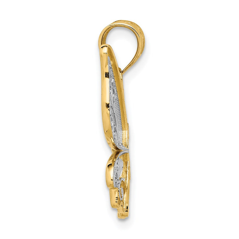 14k Yellow Gold Polished Butterfly Pendant