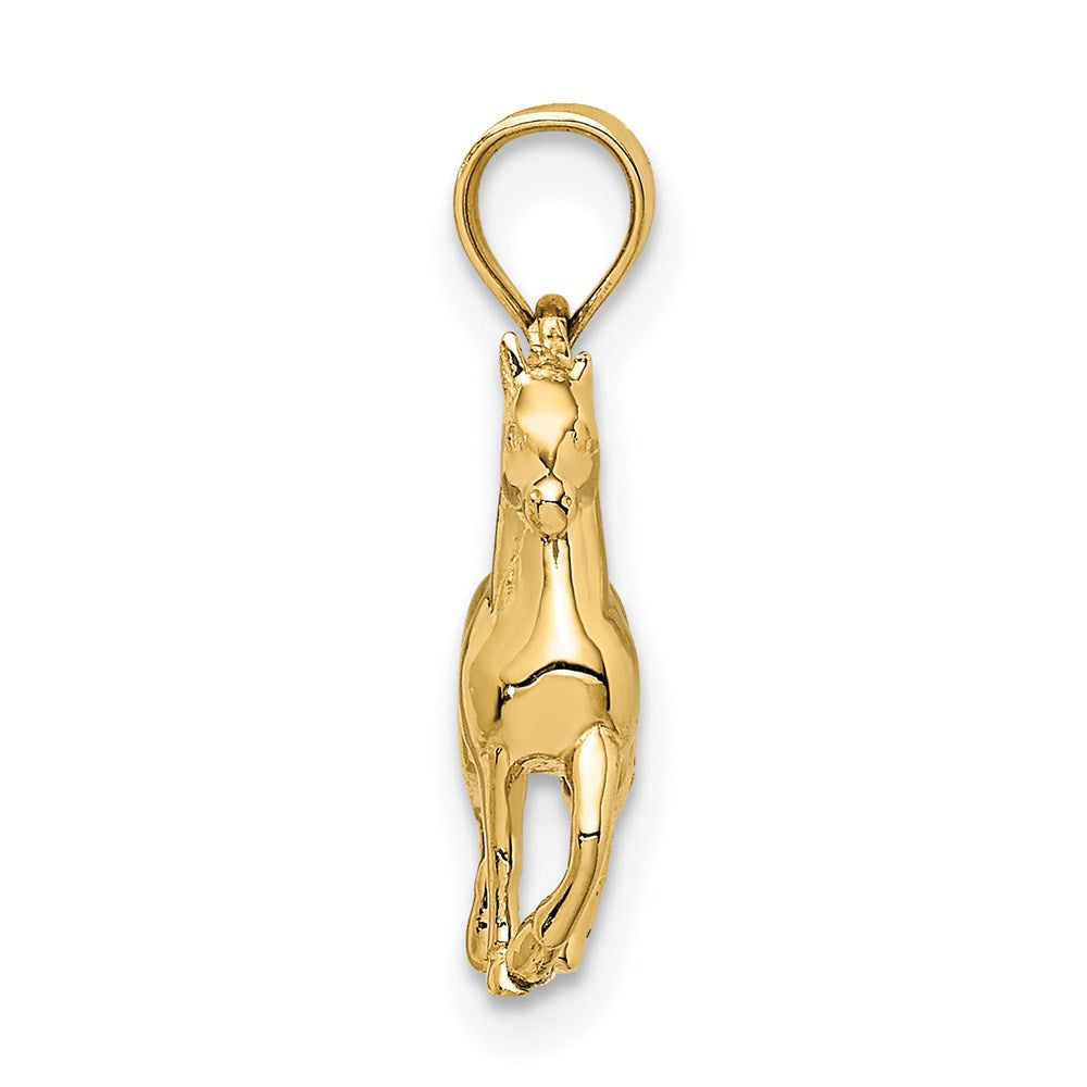 14k Yellow Gold Polished 3D Horse Pendant