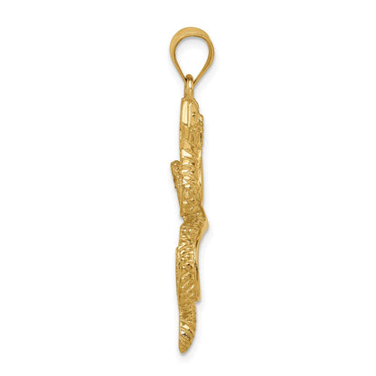 14k Yellow Gold Polished Textured Snake Pendant