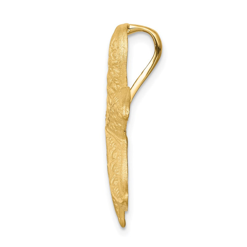 14k Yellow Gold Brushed & Diamond-cut Starfish Slide