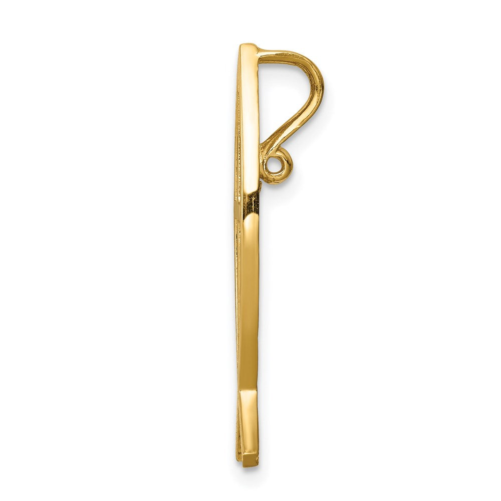 14k Yellow Gold Polished Ichthus Cross Fish Slide
