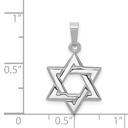 14k White Gold White Polished Star of David Pendant