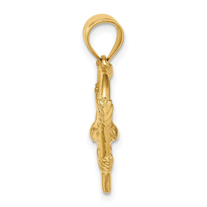 14k Yellow Gold Polished Love Birds in Heart Pendant