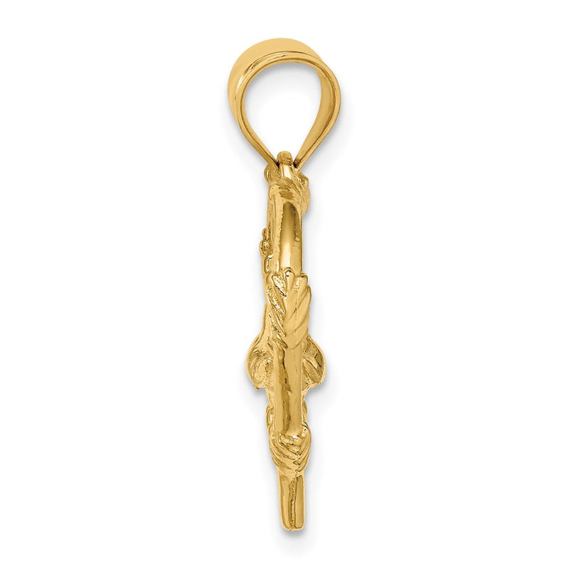14k Yellow Gold Polished Love Birds in Heart Pendant