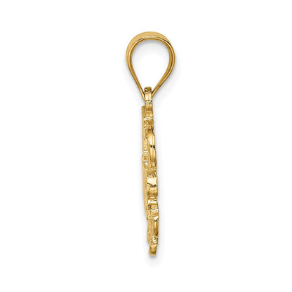 14k Yellow Gold Polished & Textured #1 Mother Pendant