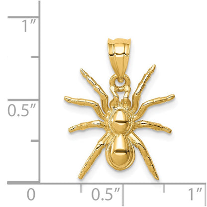 14k Yellow Gold Polished Spider Pendant