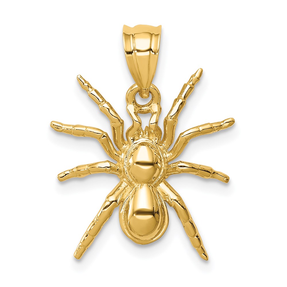 14k Yellow Gold Polished Spider Pendant
