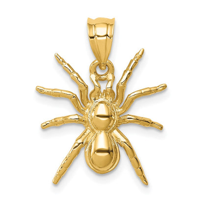 14k Yellow Gold Polished Spider Pendant