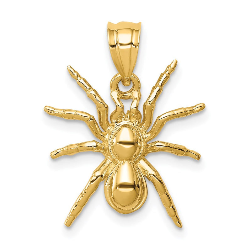 14k Yellow Gold Polished Spider Pendant