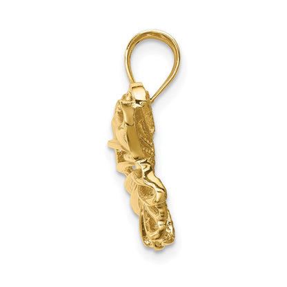 14k Yellow Gold Polished Butterfly Pendant