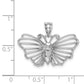 14k White Gold White Polished Butterfly Pendant
