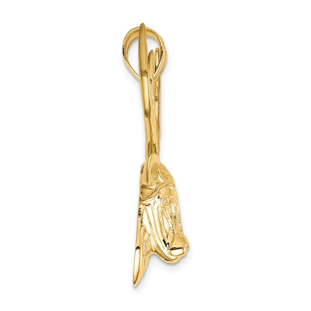 14k Yellow Gold Polished Deer Head Pendant