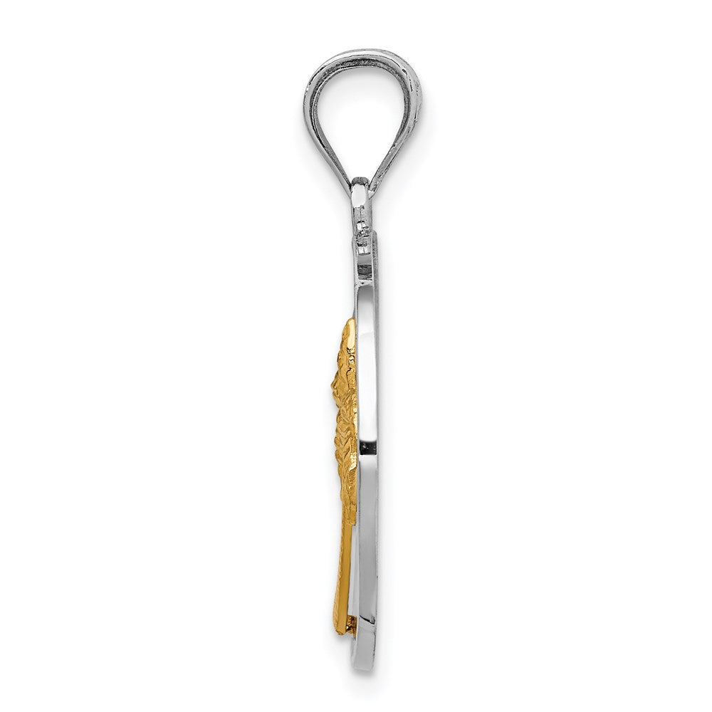 14k Two-tone Gold Polished Sunset Pendant