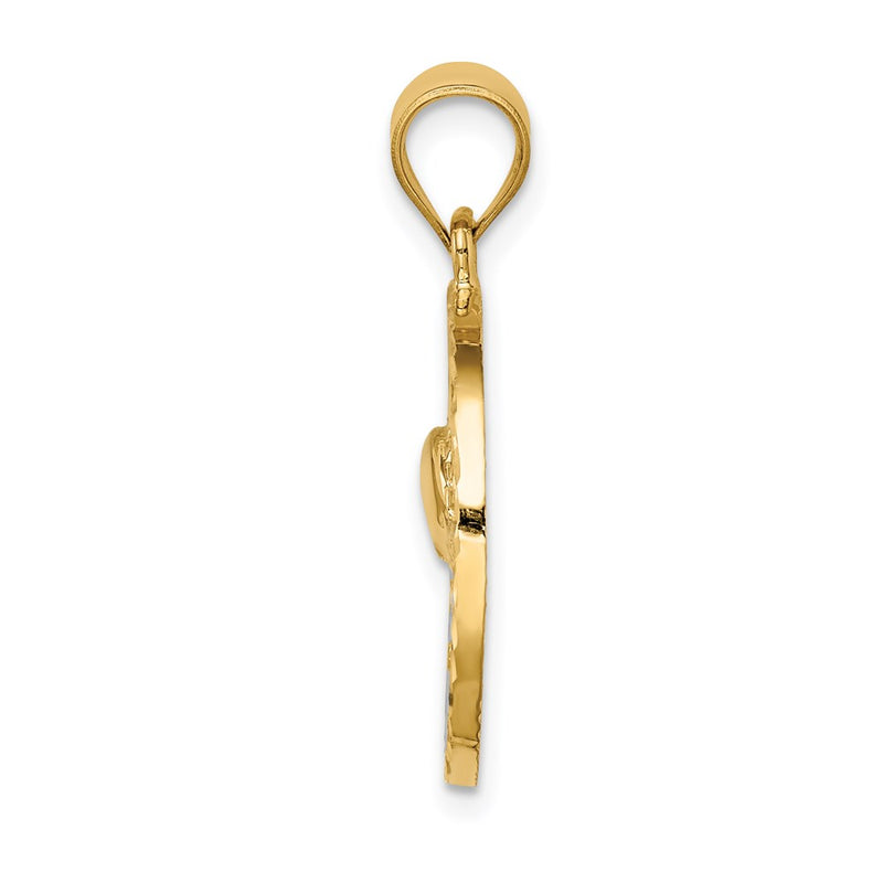 14k Yellow & Rhodium Gold & White Rhodium Polished Sun Set Pendant