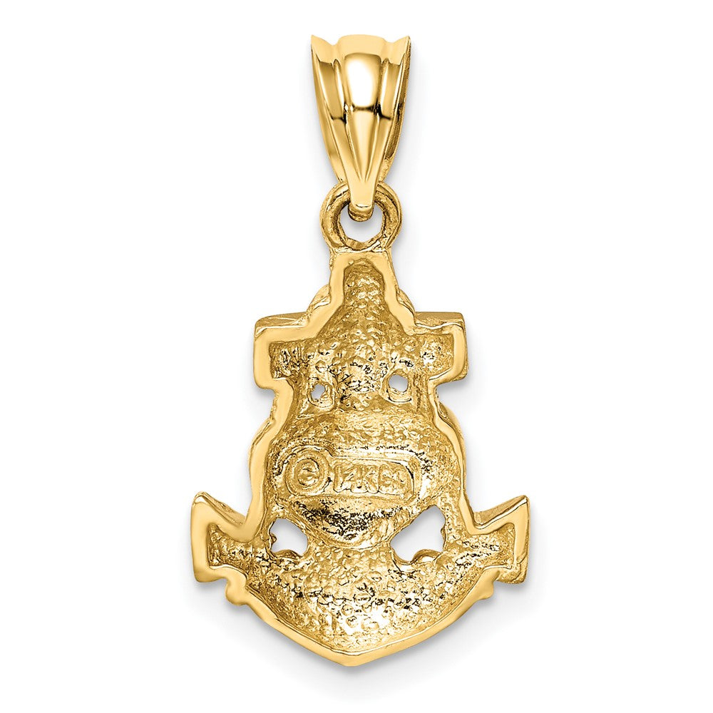 14k Yellow Gold Polished Anchor Heart Pendant