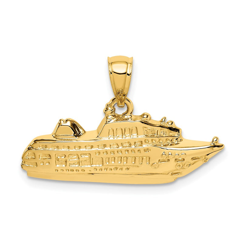 14k Yellow Gold Polished Cruise Ship Pendant