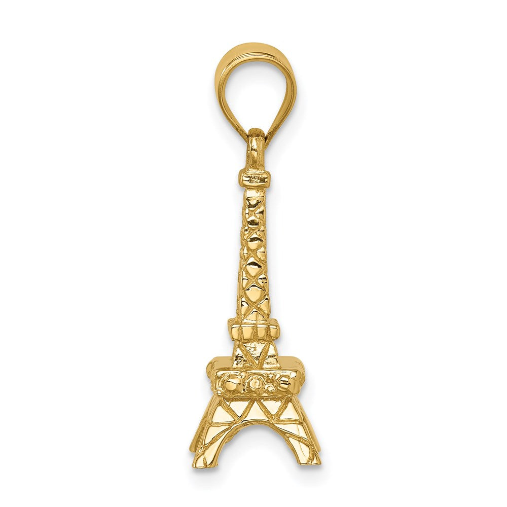 14k Yellow Gold Polished 3D Eiffel Tower Pendant