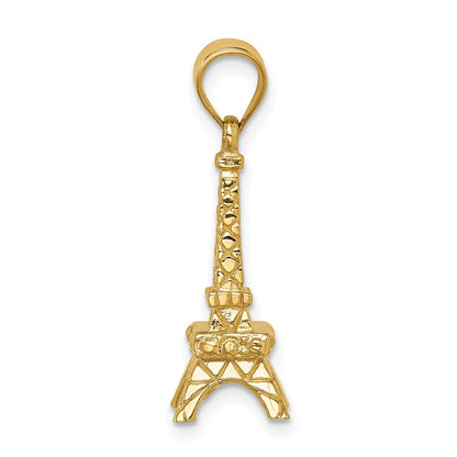 14k Yellow Gold Polished 3D Eiffel Tower Pendant