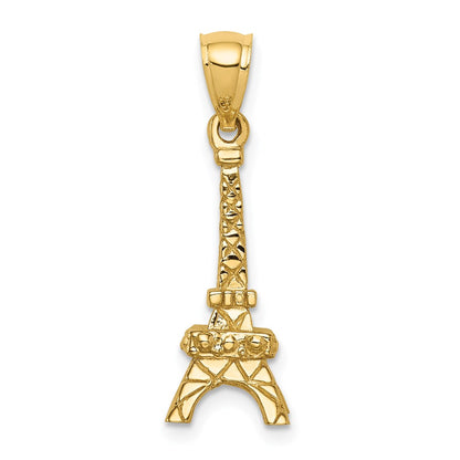 14k Yellow Gold Polished 3D Eiffel Tower Pendant